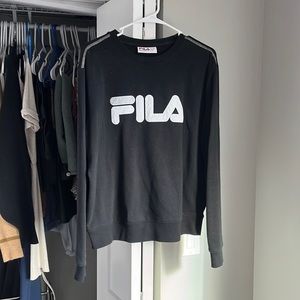 Fila Black Cotton Logo Sweatshirt, worn twice